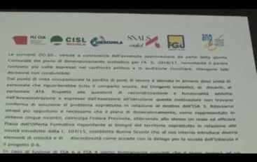 I sindacati contro il piano di dimensionamento delle scuole