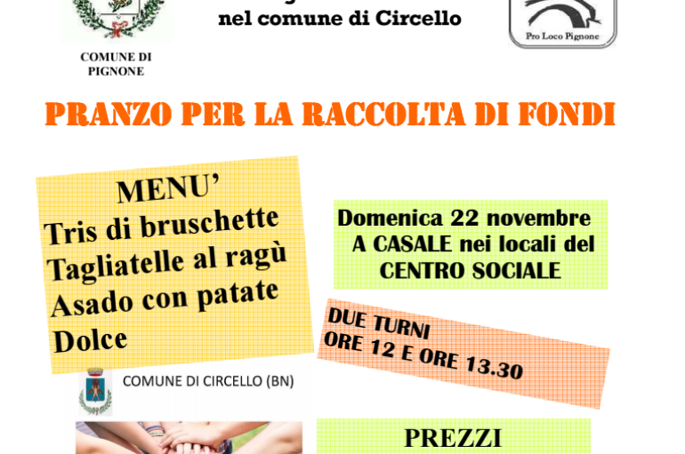 Pignone non dimentica: Domenica un pranzo di solidarietà